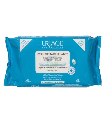 Uriage L'Eau Démaquillante Lingettes Peaux Sensibles x 25