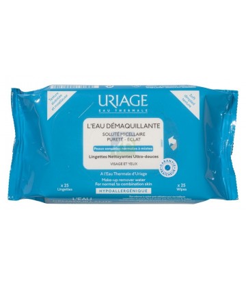 Uriage L'Eau Démaquillante Lingettes Peaux Normales à Mixtes x 25 (NSFP)