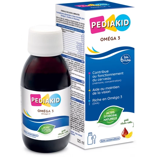 Pediakid Oméga 3 Sirop Goût Citron Cola 125 ml