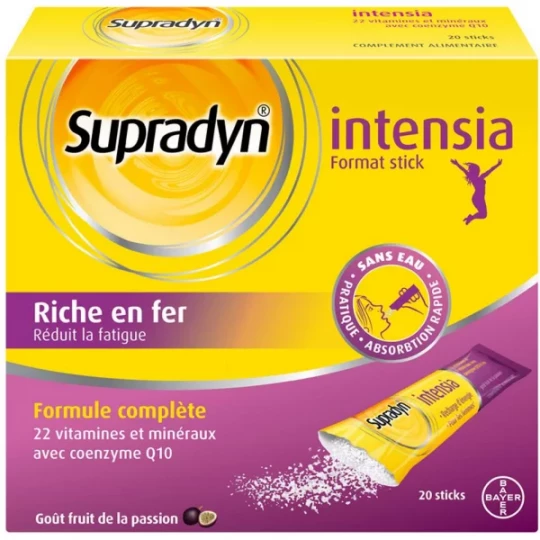 Supradyn Intensia Vitamines, Minéraux et Fer Sticks x 20