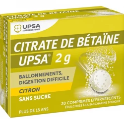 UPSA Citrate de Bétaïne Citron Sans Sucre 2 g x 20