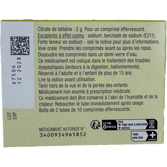 UPSA Citrate de Bétaïne Citron Sans Sucre 2 g x 20 - image 2