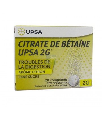 UPSA Citrate de Bétaïne Citron Sans Sucre 2 g