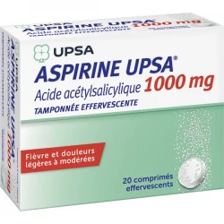 Aspirine UPSA 1000 mg Tamponnée Effervescente 2 x 10