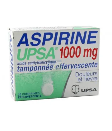 Aspirine UPSA 1000 mg Tamponnée Effervescente 2 x 10