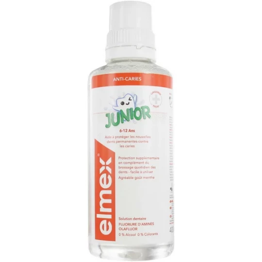 Elmex Junior Solution Dentaire Sans Alcool 6-12 ans 400 ml