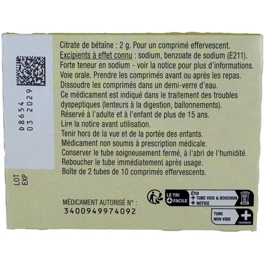 UPSA Citrate de Bétaïne Menthe Sans Sucre 2 g x 20 - image 2