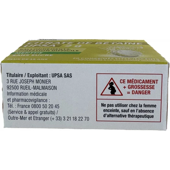 UPSA Citrate de Bétaïne Menthe Sans Sucre 2 g x 20 - image 3