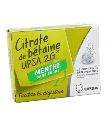 UPSA Citrate de Bétaïne Menthe Sans Sucre 2 g