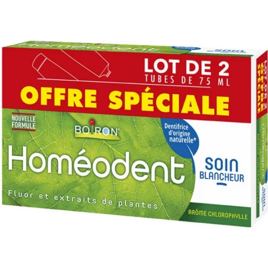 Homéodent Soin Blancheur Chlorophylle 75 ml x 2