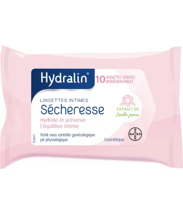 Hydralin Sécheresse Hydratation Intense Lingettes Intimes x 10