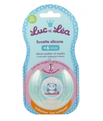 Luc et Léa Sucette Silicone + 6 mois Collection "Les Ludiques"