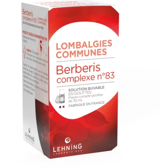 Lehning n°83 Berberis Lombalgies communes 30 ml