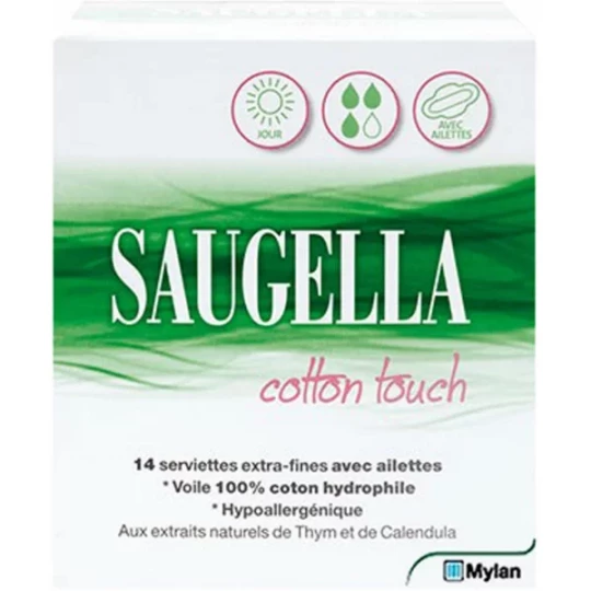Saugella Cotton Touch Serviettes Hygiéniques Jour