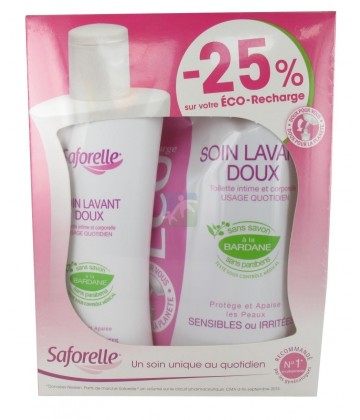Saforelle Soin Lavant Doux 250 ml + Eco-Recharge 400 ml