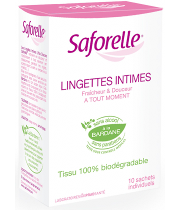 Saforelle Lingettes Intimes Sachets Individuels x 10