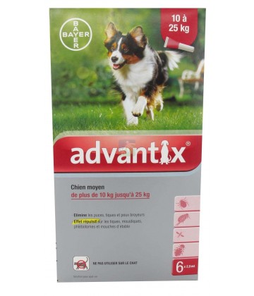 Advantix Chien Moyen 10-25 kilos x 6