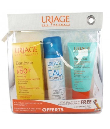 Coffret Uriage Bariésun Crème SPF50+ 50 ml + Eau Thermale 50 ml + Baume Après-Soleil 50 ml OFFERTS
