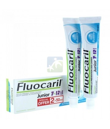 Fluocaril Junior Dentifrice Goût Bubble 2 x 50 ml