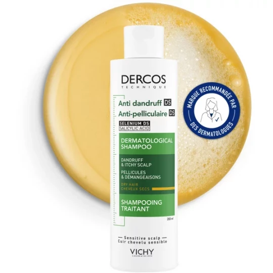 Vichy Dercos Shampooing Anti-Pelliculaire Nutritif Cheveux Secs 200 ml