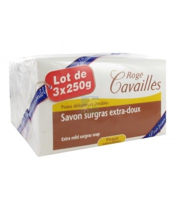 Rogé Cavaillès Savon Surgras Extra Doux 3 x 250 g