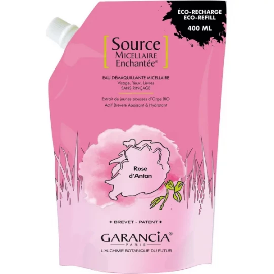 Garancia Source Micellaire Enchantée Écorecharge Eau Démaquillante Rose d'Antan 400 ml