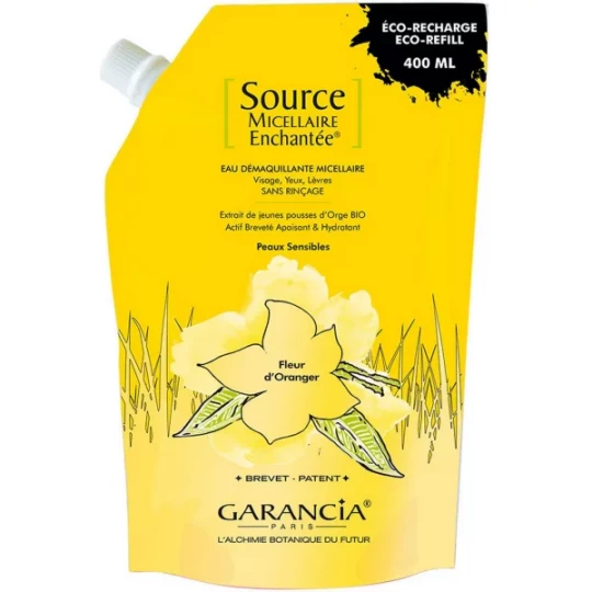Garancia Source Micellaire Enchantée Éco-Recharge Eau Démaquillante Fleur d'Oranger 400 ml