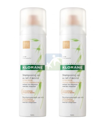 Klorane Shampooing Sec Teinté au Lait d'Avoine Spray 2 x 150 ml