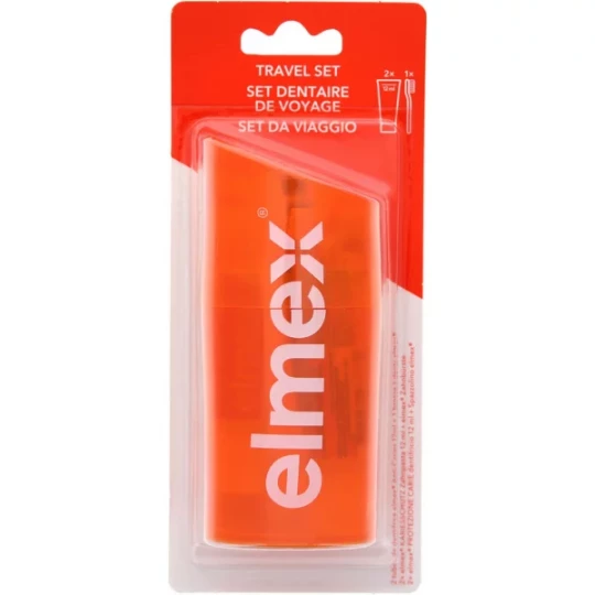 Elmex Set Dentaire de Voyage Dentifrice 12 ml x 2 + Brosse à Dents