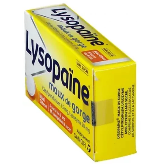 Lysopaïne Miel Citron Sans Sucre Comprimés à Sucer 2 x 18 - image 5