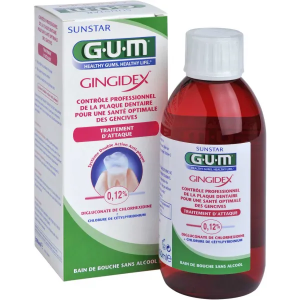 Gum Gingidex Bain De Bouche Traitement Attaque Sans Alcool 300 Ml Pas Cher Bains De Bouche Lasante Net
