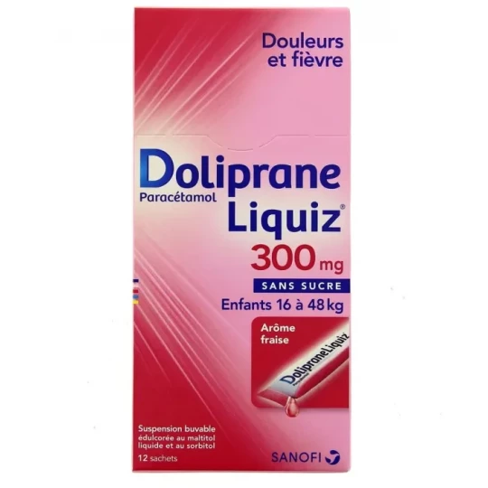 DolipraneLiquiz Enfants 300 mg Sachets x 12