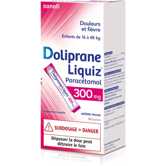 DolipraneLiquiz Enfants 300 mg Sachets x 12