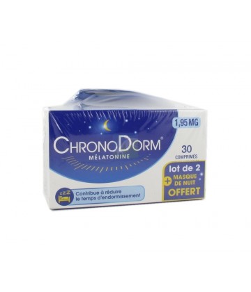Chronodorm Mélatonine x 30 x 2 + Masque de Nuit OFFERT