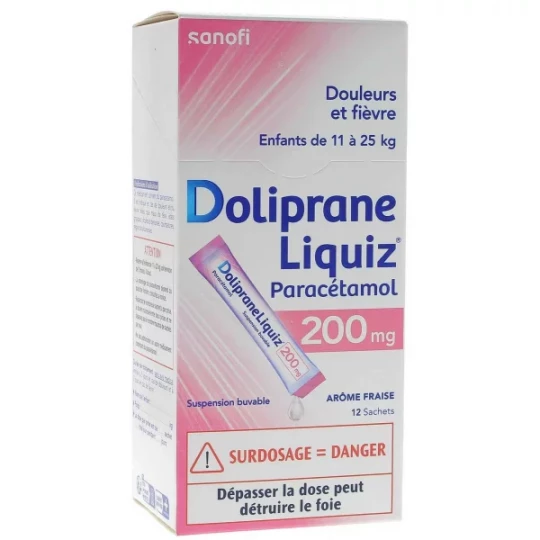 DolipraneLiquiz Enfants 200 mg Sachets x 12