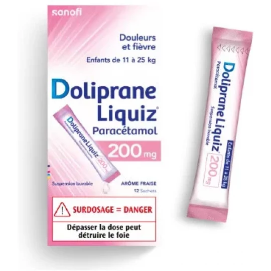 DolipraneLiquiz Enfants 200 mg Sachets x 12 - image 2
