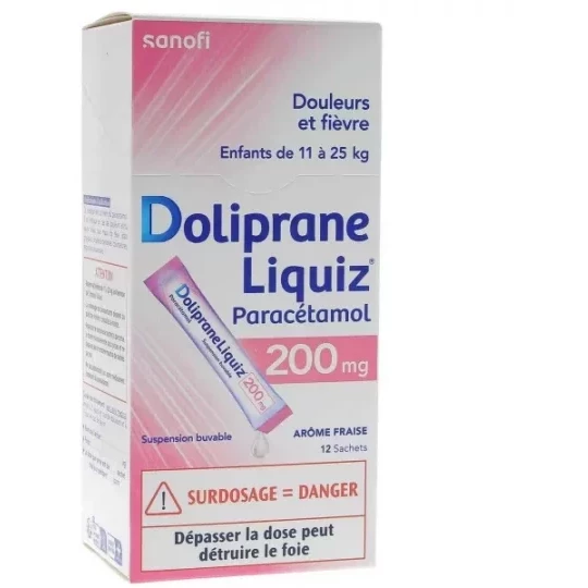 DolipraneLiquiz Enfants 200 mg Sachets x 12