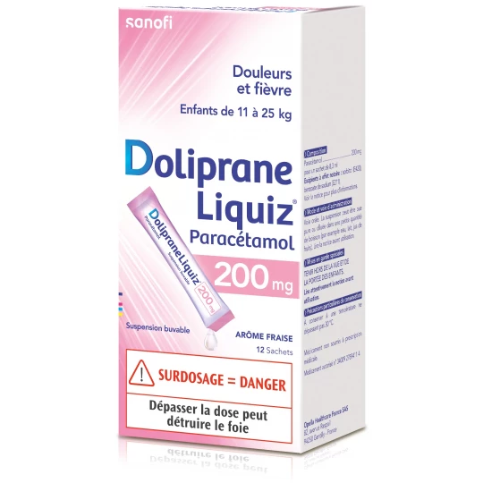DolipraneLiquiz Enfants 200 mg Sachets x 12