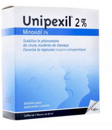 Unipexil Minoxidil 2% 3 Flacons 60 ml