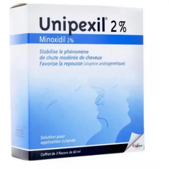 Unipexil Minoxidil 2% 3 Flacons 60 ml