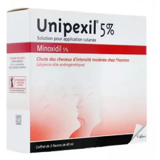 Unipexil Minoxidil 5% 3 Flacons 60 ml