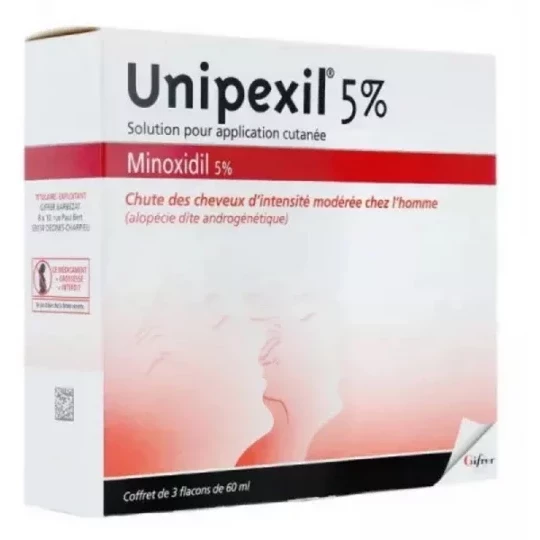 Unipexil Minoxidil 5% 3 Flacons 60 ml - image 2