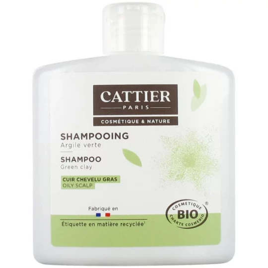 Cattier Shampooing Argile Verte Cuir Chevelu Gras 250 ml