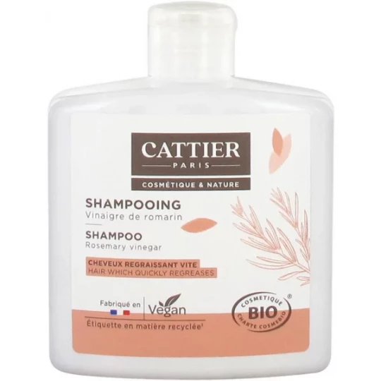 Cattier Shampooing Vinaigre de Romarin Cheveux Regraissant vite 250 ml