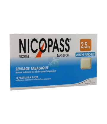 Nicopass 2,5 mg Pastilles Menthe Fraîcheur x 12