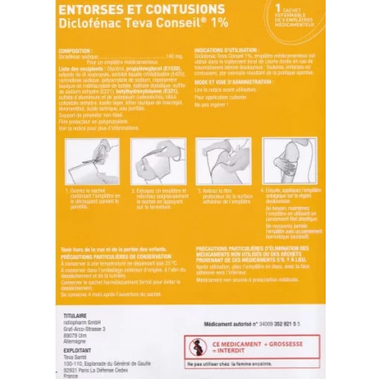 Diclofénac Téva 1% Emplâtres x 5 - image 2