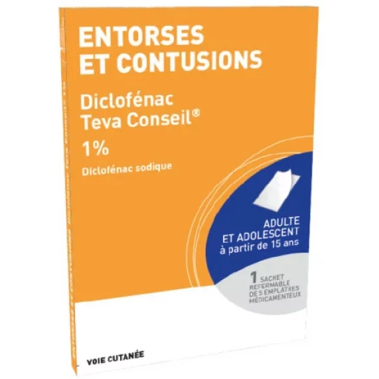 Diclofénac Téva 1% Emplâtres x 5