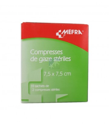 3M Méfra Compresses de Gaze Stériles 7,5 cm x 7,5 cm x 10