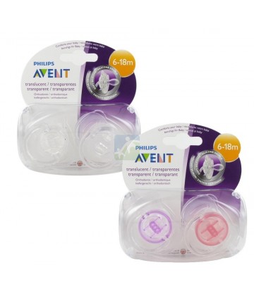 Philips Avent Sucette Transparente 6-18 Mois x 2