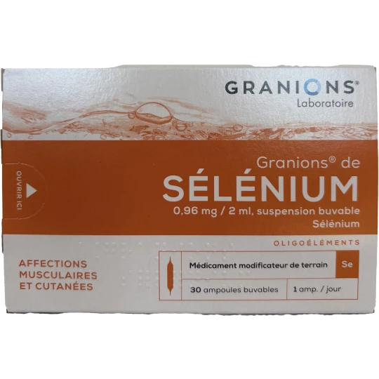 Granions de Sélénium 0,96 mg/2 ml x 30